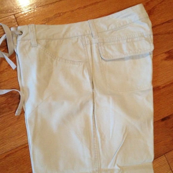 Tan Capris with tie at waist - Picture 2 of 3
